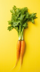 fresh carrot on bright background. 