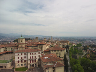 Fototapeta na wymiar Bergamo, Italy. The old town. Landscape at the ancient gate Porta San Giacomo 
