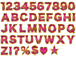 文字、マゼンタ1-1