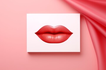 Framed in Pink: Captivating Lips in a Pink Border. Image created by AI