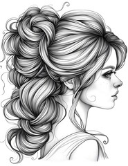 Beautiful Hairstyle Coloring Page