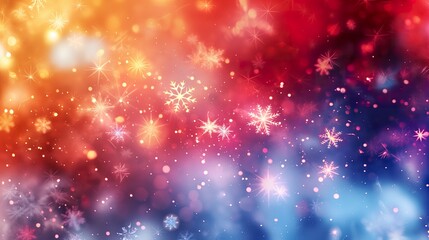 Vibrant background featuring snowflakes and stars in artistic style for Christmas.