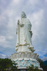 A majestic statue of Guanyin, the goddess of mercy located in Monkey Mountain, Da Nang, Vietnam