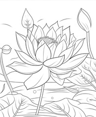 Coloring book, floral background, flowers on a white background.