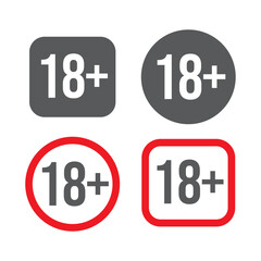 18 plus icon design, isolated on white background, vector illustration