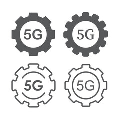 5g network setting icon design, isolated on white background, vector illustration