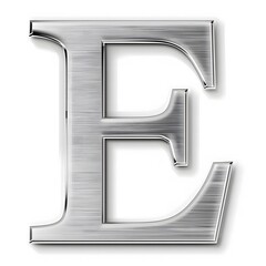 Shiny Silver letter a on White Background