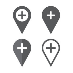 Obraz premium Add GPS icon design, isolated on white background, vector illustration