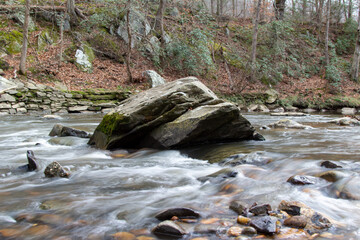 Rock by Water Stream in Rock Creek Park, Washington DC