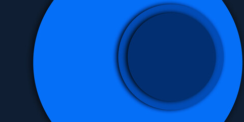 background with a circle,  ceramic cup on blue background with copy space.
