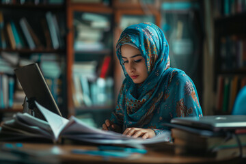  Muslim woman at the office. Ai generated image
