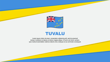Tuvalu Flag Abstract Background Design Template. Tuvalu Independence Day Banner Cartoon Vector Illustration. Tuvalu Design