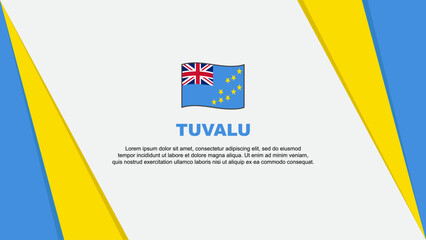 Tuvalu Flag Abstract Background Design Template. Tuvalu Independence Day Banner Cartoon Vector Illustration. Tuvalu Flag