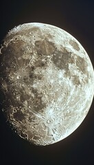 Close up moon surface illustration on galaxy planet, decorative landscape design