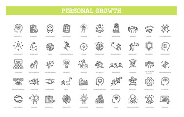 Personal Growth Vector Line Icons