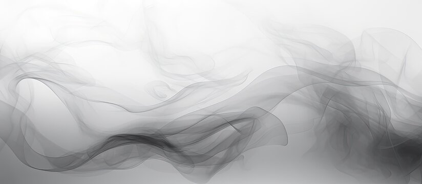 A close up of freezing grey smoke on a white background, resembling a chest of fluffy fur. This monochrome photography art captures the gesture of swirling cumulus clouds