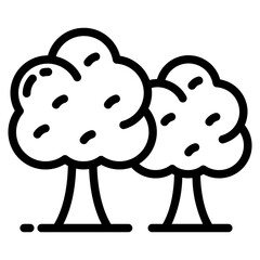 Trees icon. Naturally beautiful symbol. Tree vector art illustration isolated on white background.