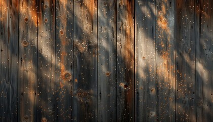 The rustic charm of a weathered wooden cabin wall, adorned with knots and grain patterns, kissed by sunlight filtering through trees 🌞🌲🪵
