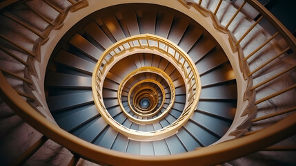 Top down view of spiral staircase