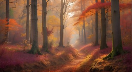 hue of an autumn woodland