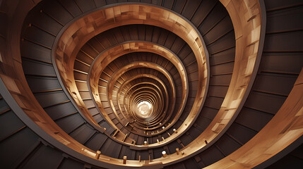 Top down view of spiral staircase