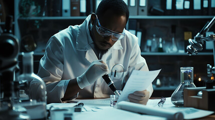 A Forensic Scientist Documenting findings and preparing detailed reports for use in legal proceedings