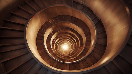Fototapeta premium Spiral staircase in modern building, close-up view of spiral staircase