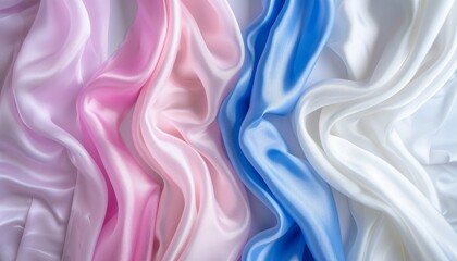 Fototapeta premium Elegant pastel silky fabric texture with smooth waves for fashion and luxury branding