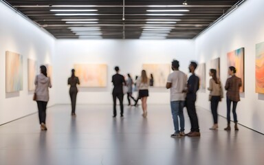 Blurred image of gallery space, generative AI