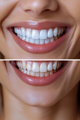 Beautiful wide smile of a young fresh woman with white healthy teeth