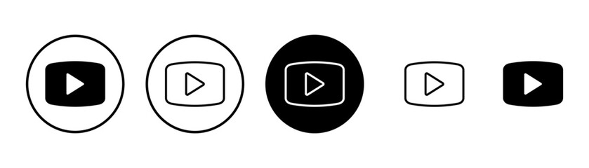 play Icon vector isolated on white background. Play button vector icon. Video icon vector