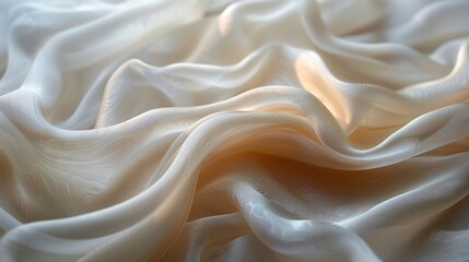 Obraz premium Luxurious golden satin fabric with a smooth, silky texture, rippling in soft waves, perfect for high-end design backgrounds.