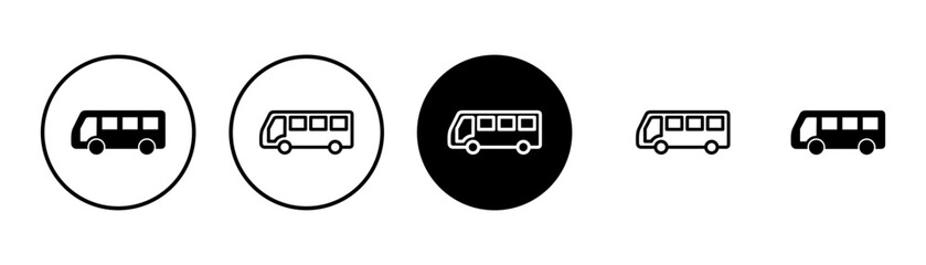 Bus Icon vector isolated on white background. Black bus vector icon