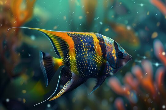 A colorful fish swimming in the ocean