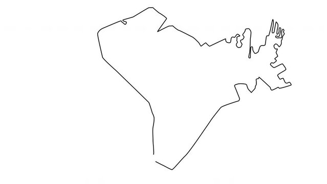 animated sketch map of Dammam in saudi arabia