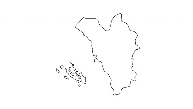 animated sketch of a map of Jazan in Saudi Arabia