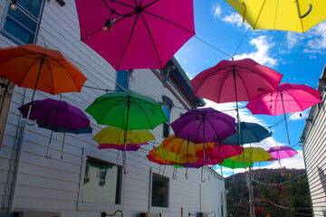 Fototapeta na wymiar umbrellas in the sky