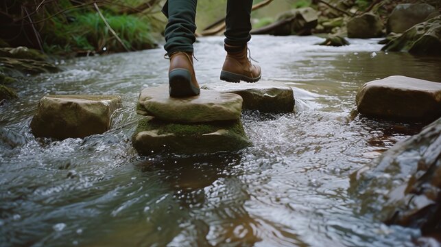 Impulsive Leap Across River Stepping Stones