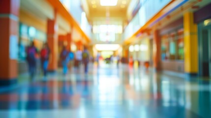 Blurred School Mall Environment with Blurred Background, Blurred Shot, school mall, environment, blurred - obrazy, fototapety, plakaty