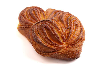 A Baked Heart Shaped Bun with Carmalized Sugar from Russia