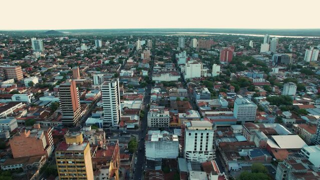Explore the charm of the Microcentro of Asuncion, Paraguay, with this smooth panoramic view