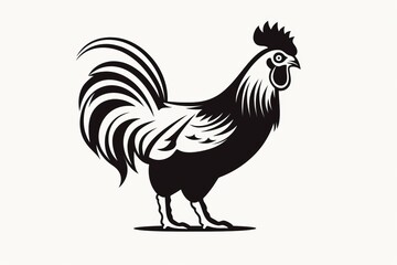 Fototapeta na wymiar chicken full body side view logo simple
