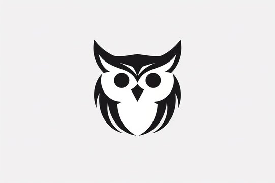Owl full body logo minimal simple flat vector black