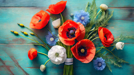 Wiosenne kwiaty maki - obrazy, fototapety, plakaty