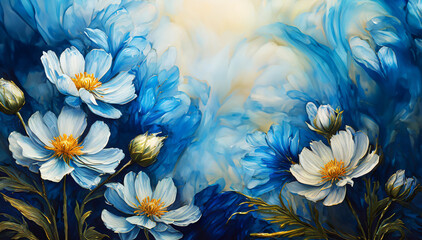 Tapeta niebieskie kwiaty