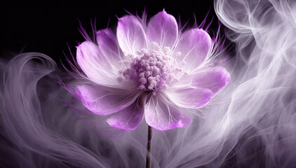 Abstrakcyjny fioletowy kwiat - obrazy, fototapety, plakaty