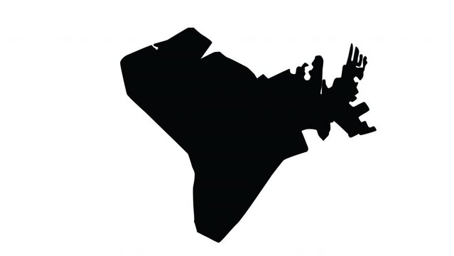 animation forming a map of Dammam in saudi arabia