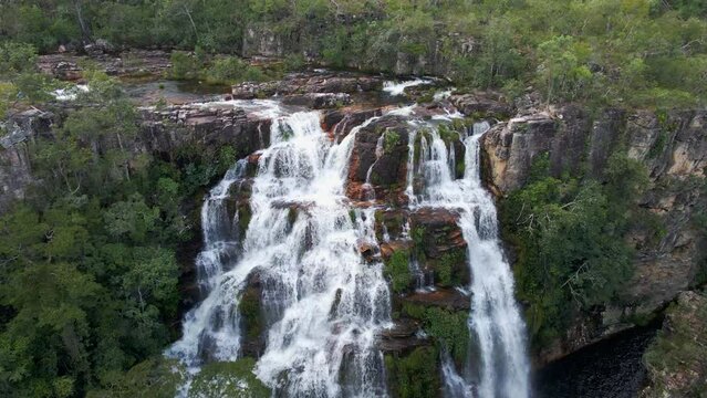 Waterfall Almacegas in Chapada dos Veadeiros, Goias, Brazil