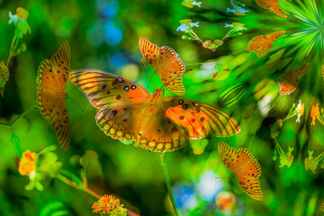 monarch butterfly spiral kaleidoscope effect