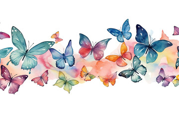 painting watercolour flying png texture butterflies colorful fferent card watercolor seamless invitation design your fabric border